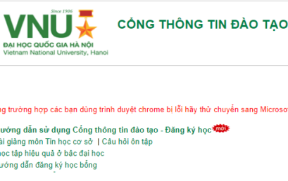 Hướng dẫn khai báo hồ sơ sinh viên trên Cổng thông tin đào tạo ĐHQGHN