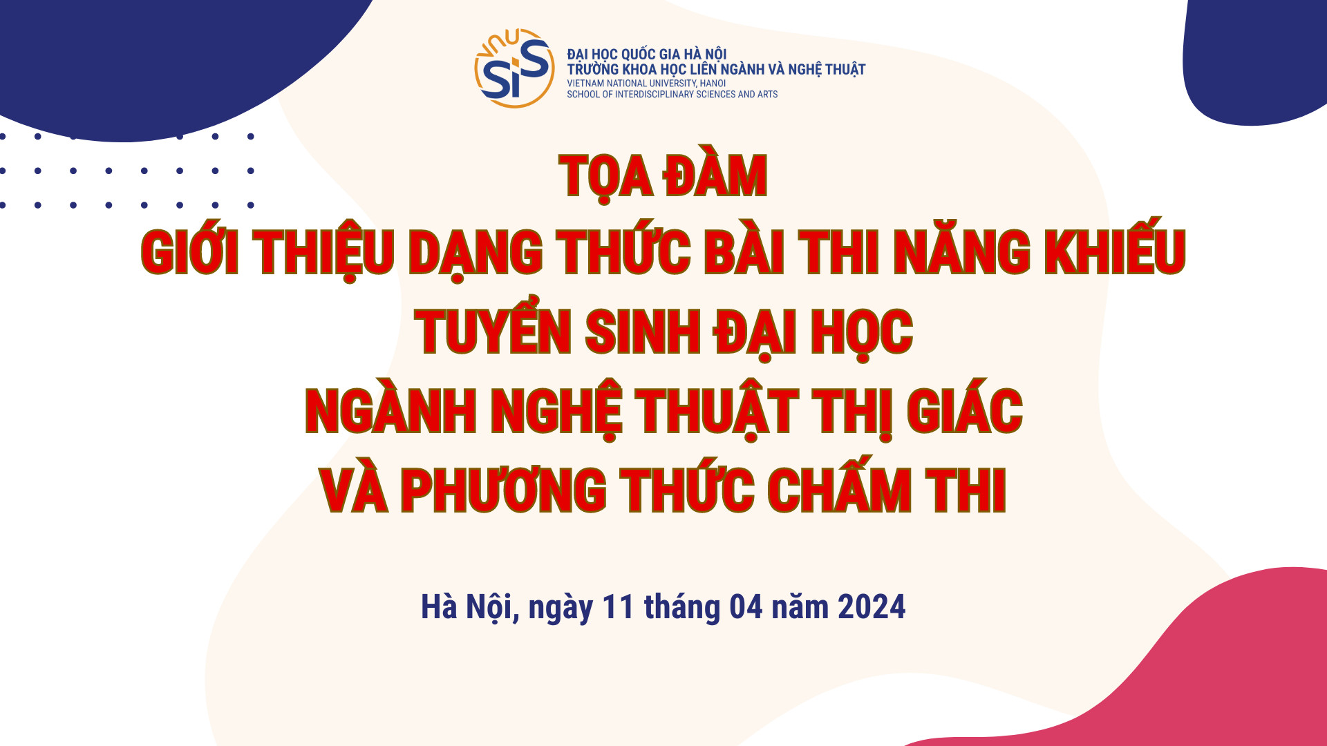 Thi năng khiếu tuyển sinh đại học ngành Nghệ thuật thị giác năm 2024: Dạng thức bài thi, đề thi tham khảo và khung chương trình đào tạo